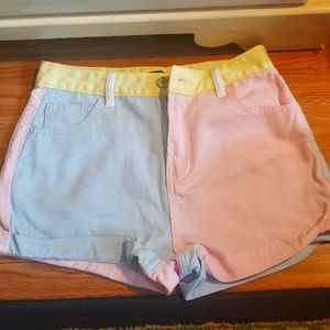 Forever 21 Summery Pastel Colorblock Shorts